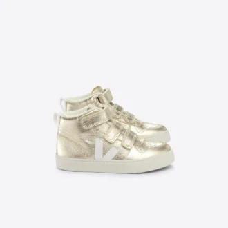 V-10 Mid Fured Leather Platine White