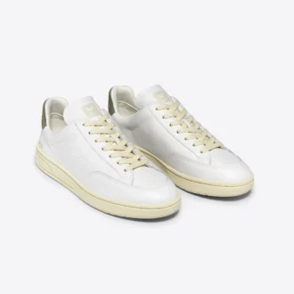 V-12 Stitch læder Hvid Kaki