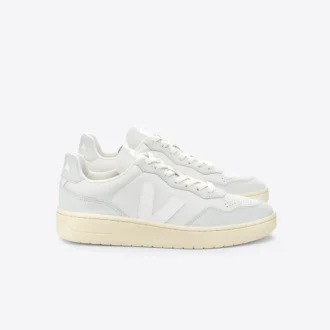 V-90 læder Gravel White