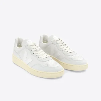 V-90 læder Gravel White